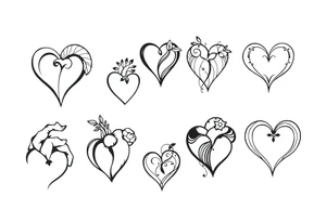 12 unique hearts tattoo idea