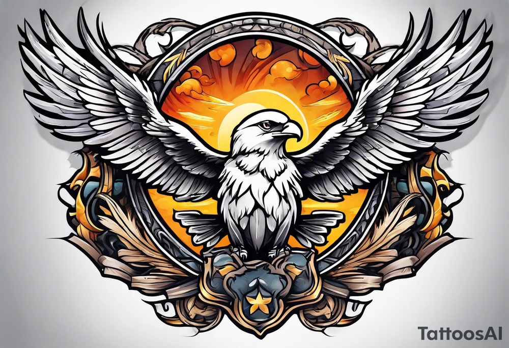 a halo over wings tattoo idea