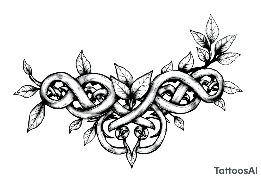 Celtic band tattoo that incorporates nature tattoo idea