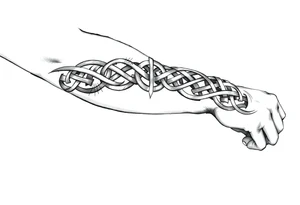 And arm band tattoo with an emphasis on Anglo Saxon and Celtic tradition tattoo idea