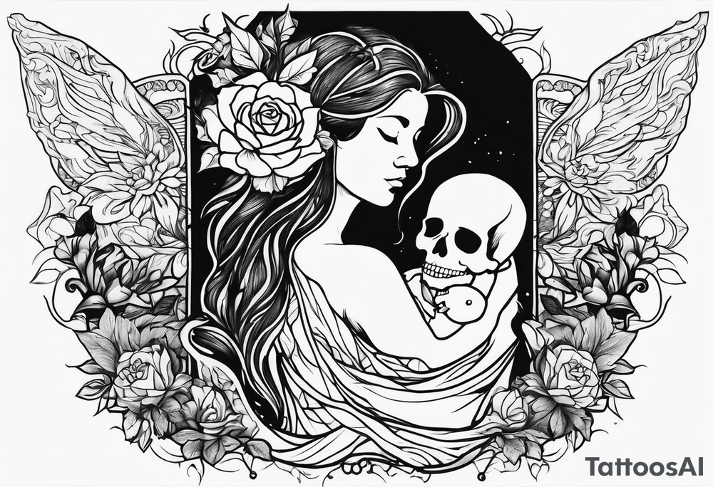 Dead mother mural tattoo idea