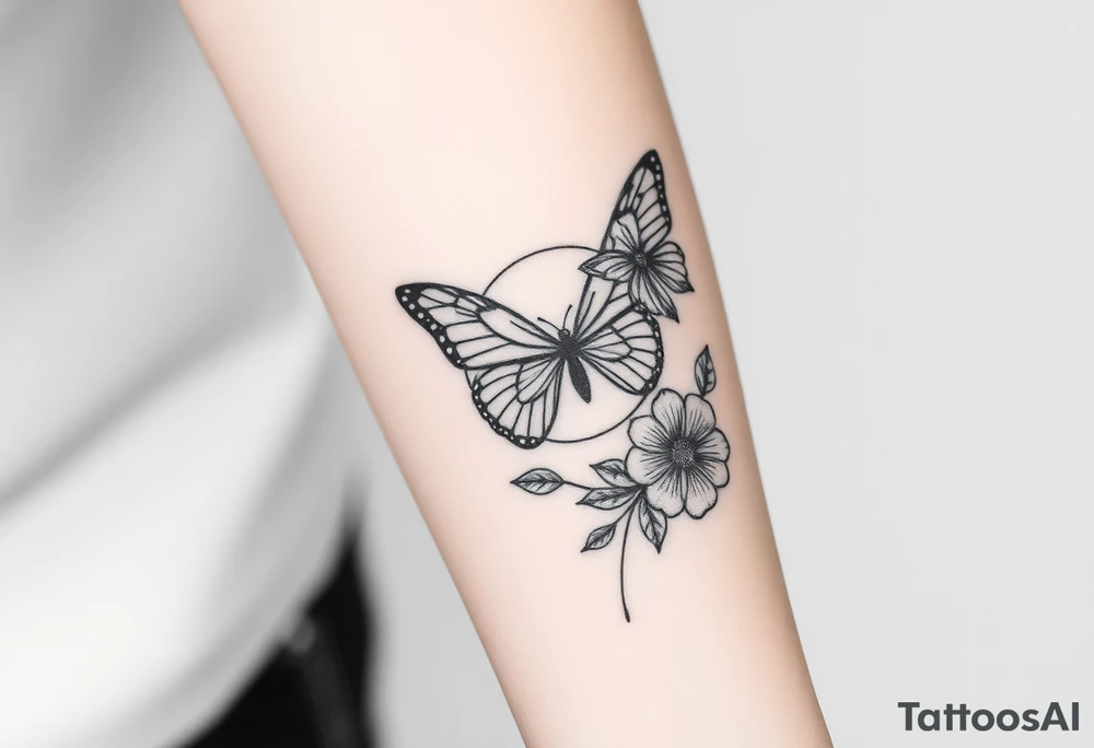 I have a full inside forearm done with butterfly’s, flowers, have a moon crust, dimonds, sprinkles so now I need to finish the other side it’s a long one from my wrist to the inside elbow tattoo idea