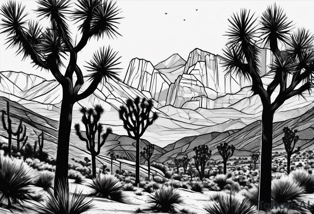 Tall Joshua trees tattoo idea