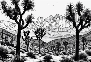 Tall Joshua trees tattoo idea