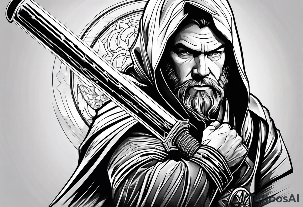 obi wan kenobe light saber tattoo idea