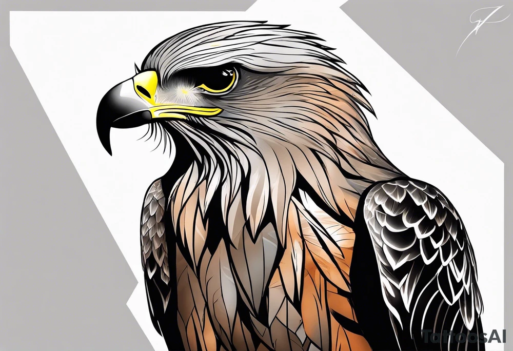 I want a tattoo for my daughter, her name is Daya which means black kite. I also love natur and I'm a climate change activist. Make the black kite soft, little more child like. For small tattoo. Lass details. Add climate element's. Colorfull and happy tattoo idea