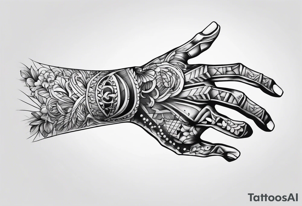 Skeleton of a hand tattoo idea