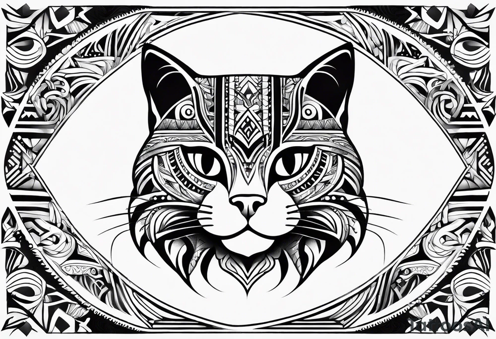 maori and a cat tattoo idea