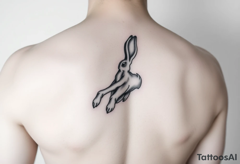 Beautiful rabbit foot tattoo idea