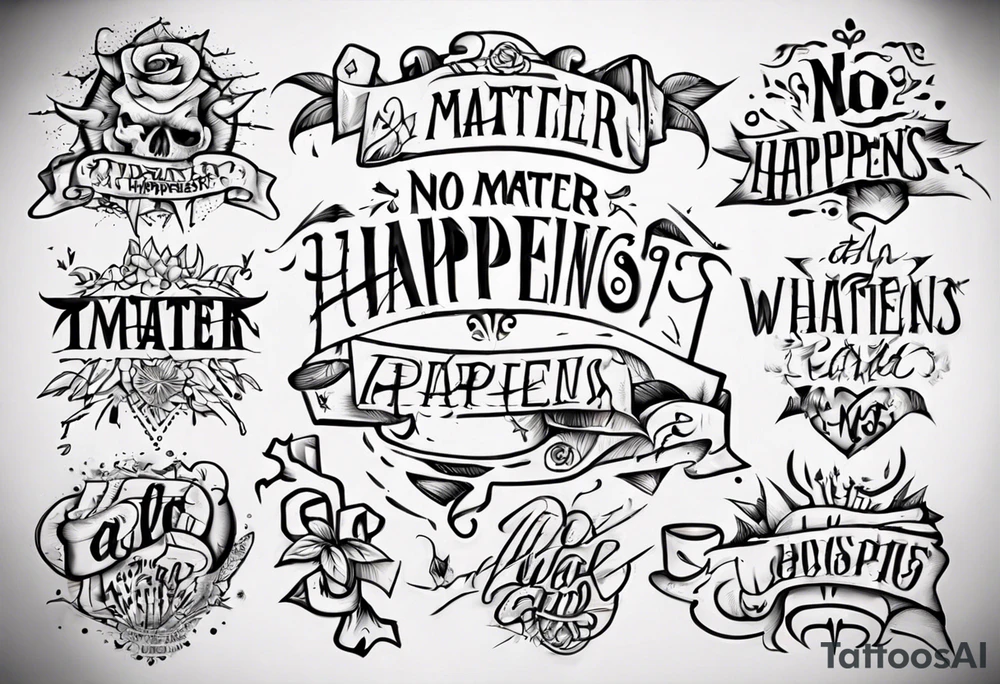 The phrase: No Matter What Happens... tattoo idea