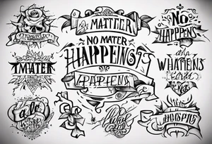 The phrase: No Matter What Happens... tattoo idea