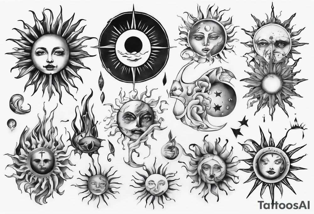 wassermann sonne tattoo idea