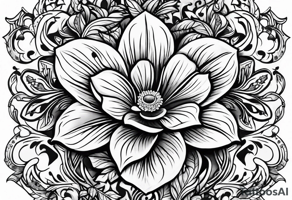 Western floral leather stamp tattoo idea
