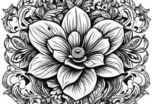 Western floral leather stamp tattoo idea