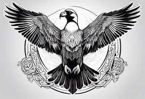 flying giant albatross symmetrical tattoo idea