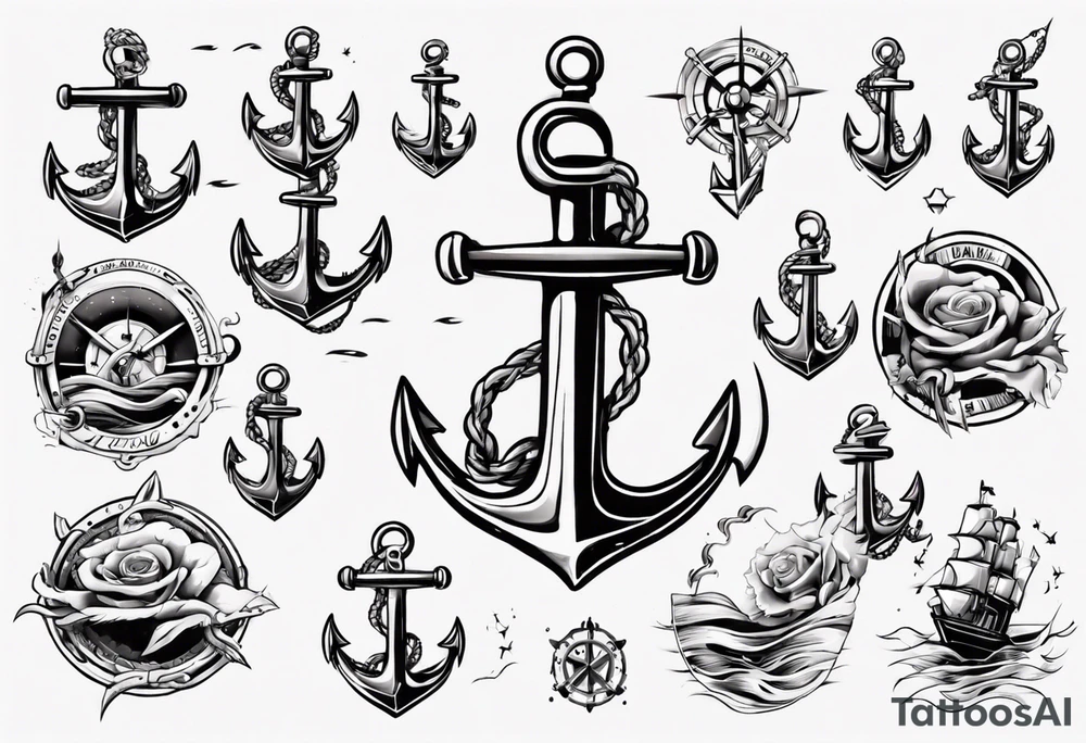 Rocna band Sea anchor classic tattoo idea
