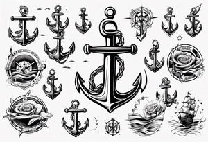 Rocna band Sea anchor classic tattoo idea