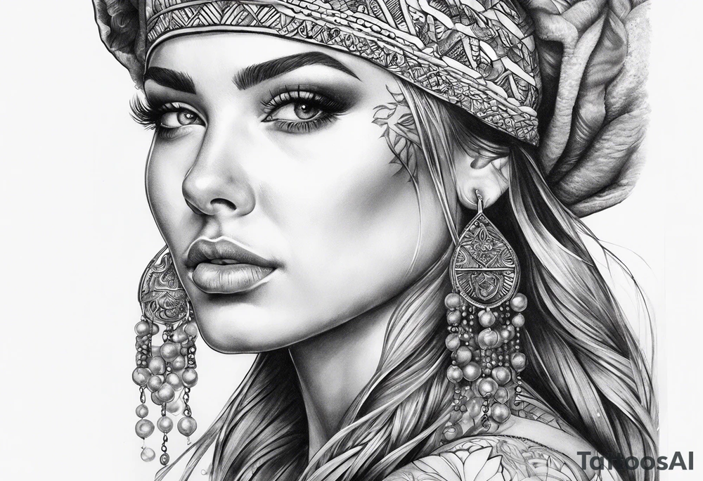 Bussola,3 perle, temporale, catena spezzata tattoo idea