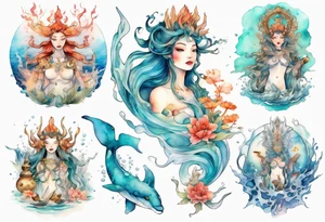 a sea goddess tattoo idea