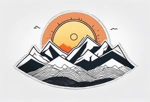 mountains with a sun tattoo idea