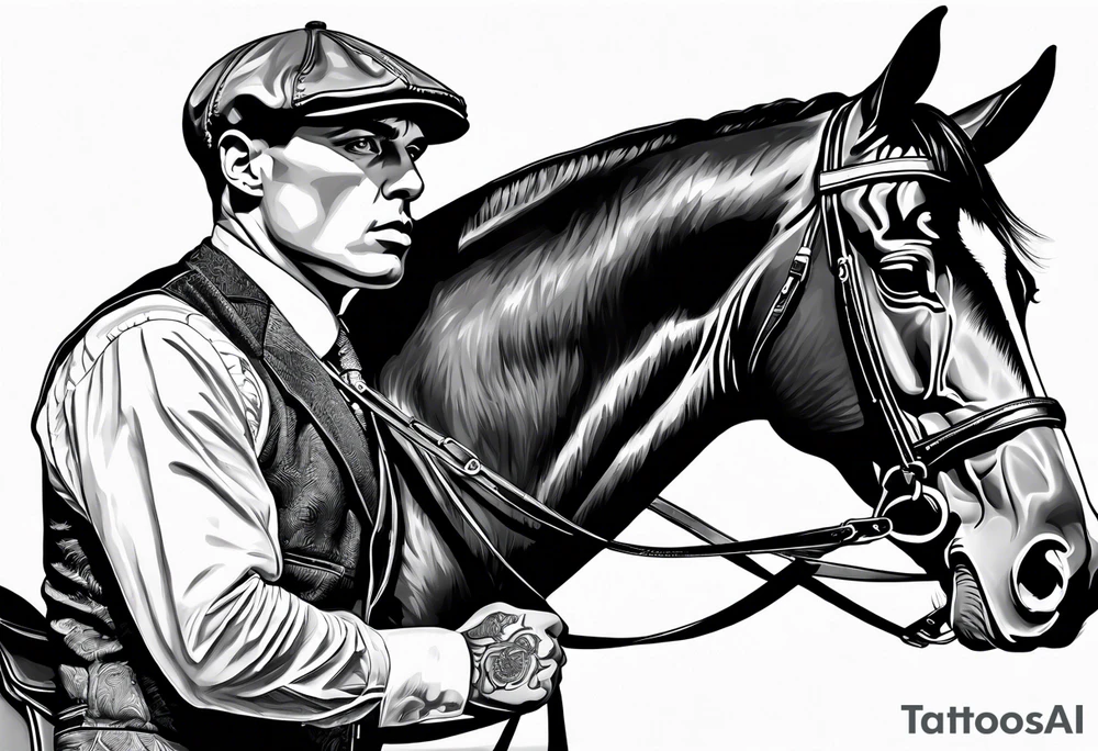 Badass Tommy Shelby riding horse tattoo idea