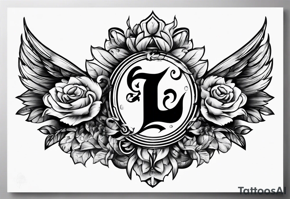 paw letter L and C tattoo idea
