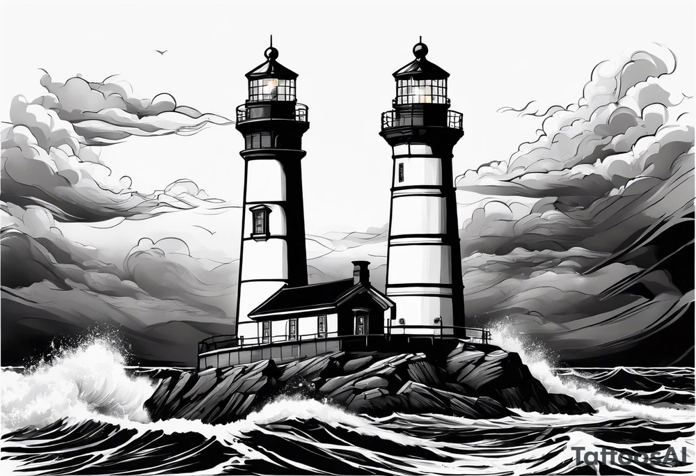 maritime lighthouse partially hidden by its 2 large fixed sails. tattoo idea maritime lighthouse partially hidden by its 2 large fixed sails. tattoo idea