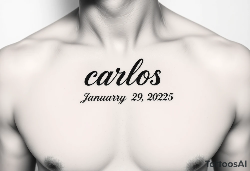name of a dead loved one and their death date named, their name is carlos and their death date is January 29 , 2025 tattoo idea