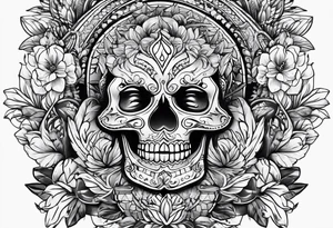Thigh art tattoo idea