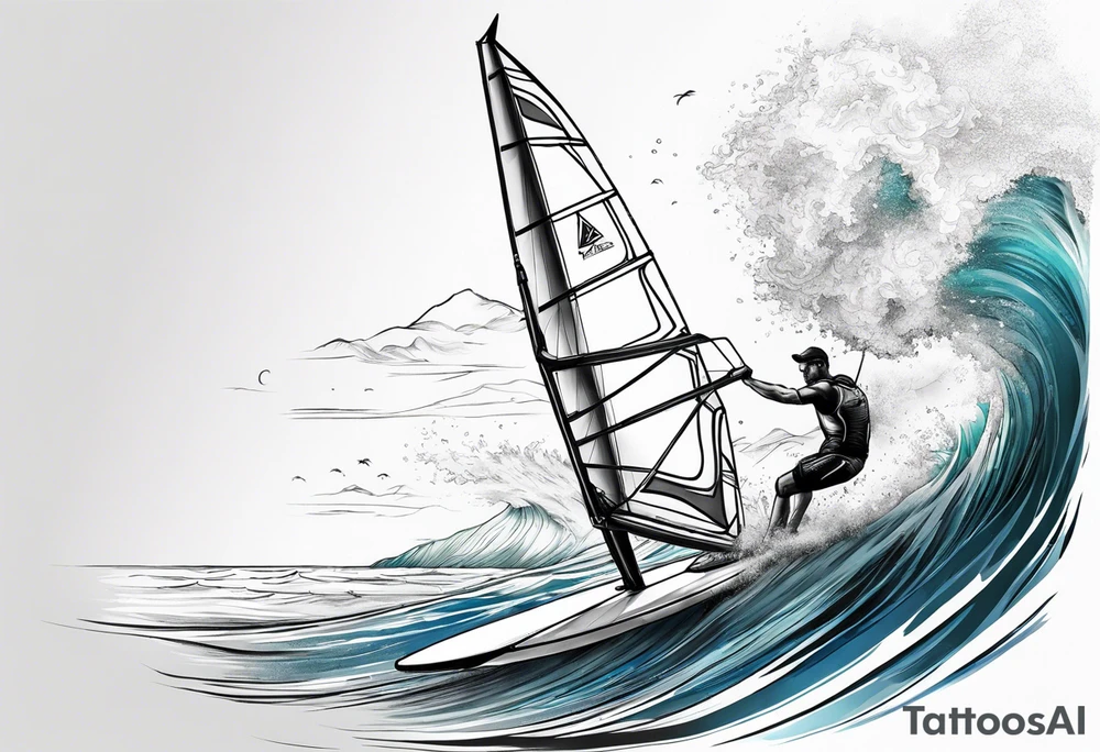 Windsurfer im Meer tattoo idea