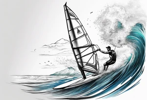 Windsurfer im Meer tattoo idea