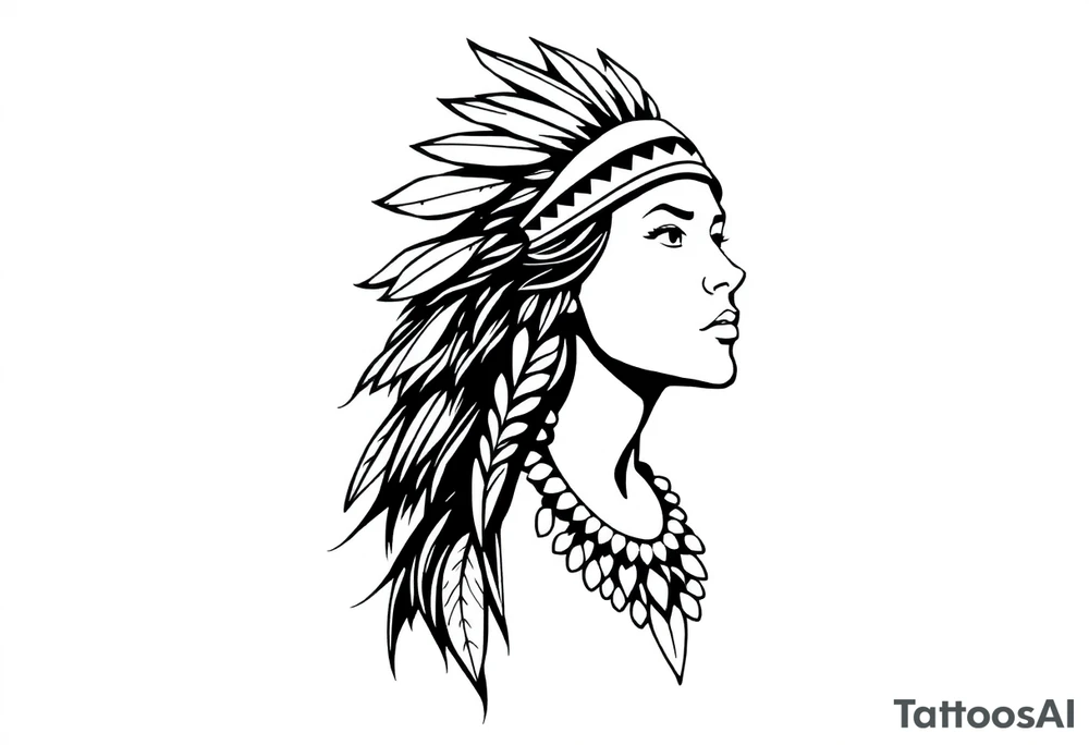 Native American female tattoo idea