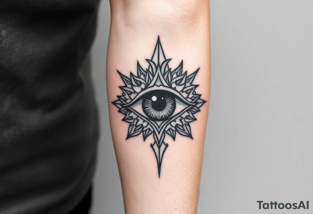 Half sleeve tattoo of the eye of providence. tattoo idea