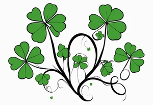 one single three leaf clover on a vine tattoo idea