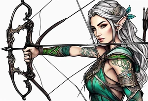 elven archer tattoo idea