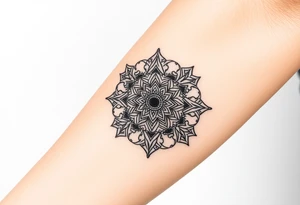 intricate mandala with sacred geometry and cosmic elements tattoo idea