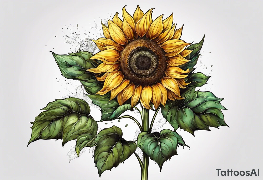 Sunflower for a male tattoo idea