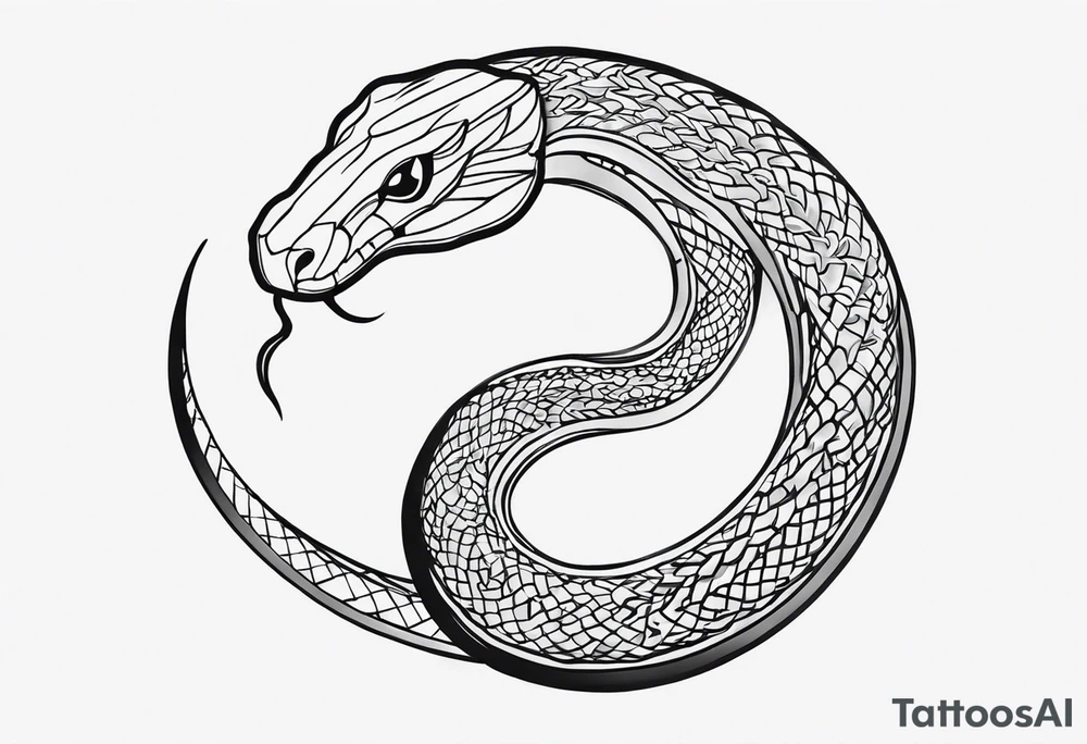 cut snake tattoo idea