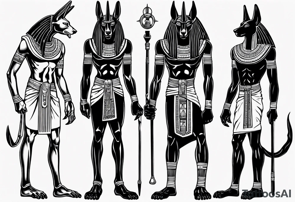 Egyptian god Anubis mad bipedal tattoo idea