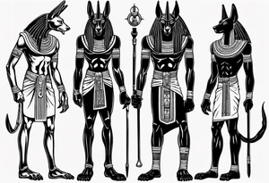 Egyptian god Anubis mad bipedal tattoo idea