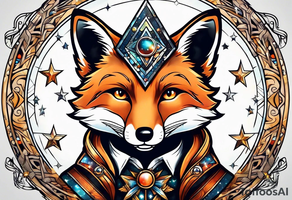 fox who look up the stars tattoo idea