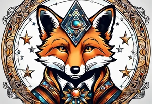 fox who look up the stars tattoo idea
