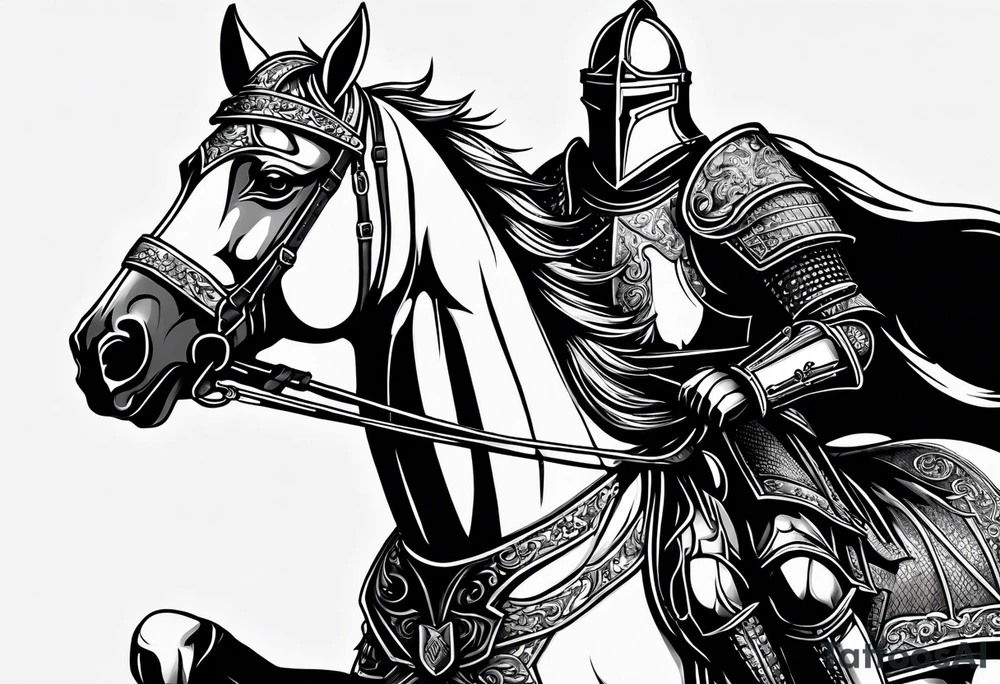 knight
 in heavy armor full body tattoo idea