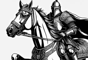 knight
 in heavy armor full body tattoo idea