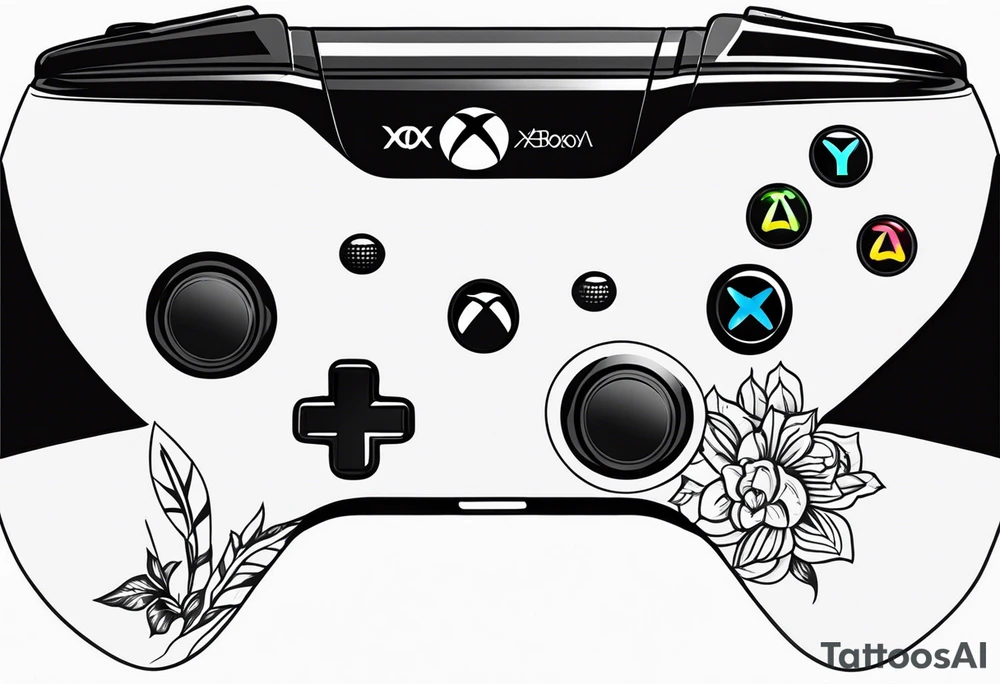 Mando de xbox con el número 7 y la palabra Máster tattoo idea