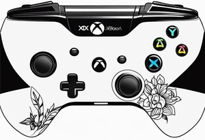 Mando de xbox con el número 7 y la palabra Máster tattoo idea