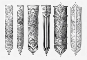 leg sleeve armor tattoo idea