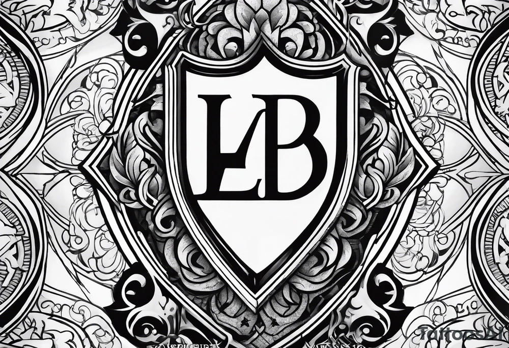 SHIELD WITH INITIALS LDB tattoo idea