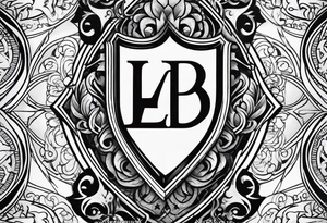 SHIELD WITH INITIALS LDB tattoo idea
