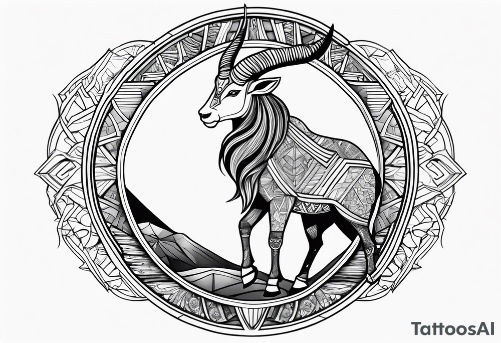 capricorn, 111, African deities tattoo idea